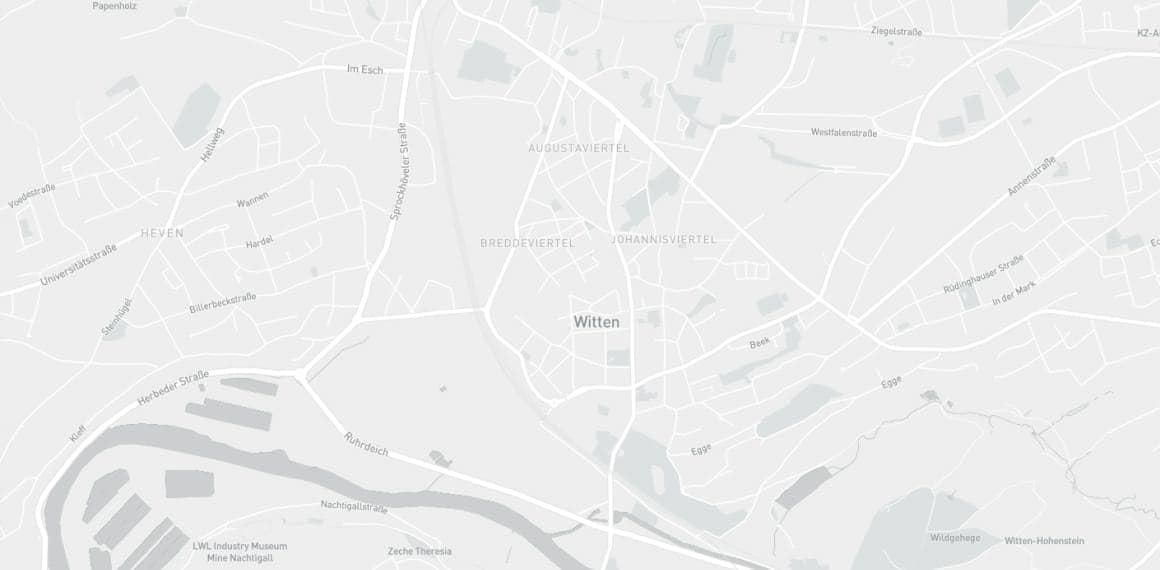 Map showing Suora GmbH location in Witten, Ruhrgebiet